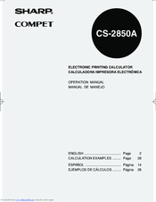 Sharp CS2850A Operation Manual