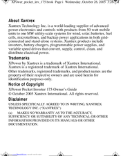 Xantrex XPower Pocket Inverter 175 User Manual