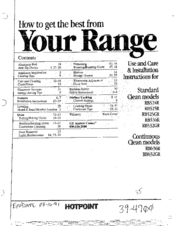 Hotpoint RB532GR Use And Care & Installation Instructions Manual