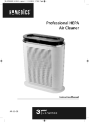 HoMedics Professional HEPA Instruction Manual