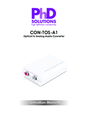 PhD Solutions CON-TOS-A1 Operation Manual