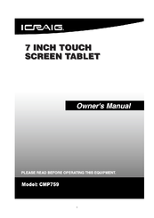 iCraig CMP759 Owner's Manual