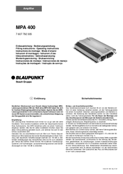 Blaupunkt MPA 400 Operating Instructions Manual
