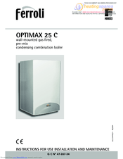 Ferroli Optimax 25 C Instructions For Use, Installation And Maintenance