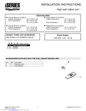 Unico M2430B*1-EA2 Installation Instructions Manual