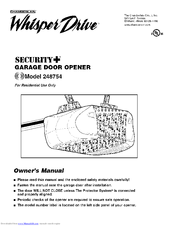 Security + WhisperDrive 248754 Owner's Manual