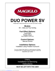 Magiglo DUO POWER SV Series User, Installation & Servicing Instructions