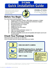 D-Link DSB-C320 Quick Installation Manual