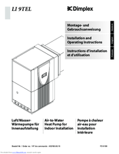 Dimplex LI 9TEL Installation And Operating Instructions Manual