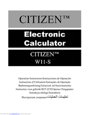 Citizen W11-S Operating Instructions Manual