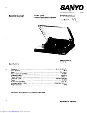 Sanyo TP DJ1 Service Manual