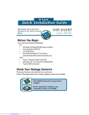 D-Link DCF-650BT Quick Installation Manual