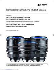 Schneider Kreuznach PC-TS SUPER-ANGULON 2.8/50 HM User Manual