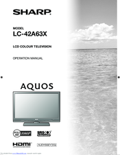 Sharp AQUOS LC-42A63X Operation Manual