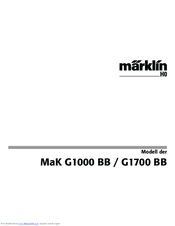Marklin MAK G1700 BB User Manual