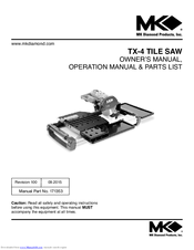 MK Diamond Products TX-4 Owner's Manual