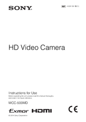 Sony MCC-500MD Instructions For Use Manual
