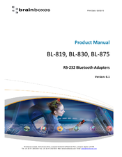 Brainboxes Bluetooth Adapter BL-819 Product Manual