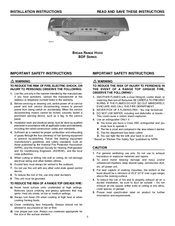 Broan BDF SERIES Installation Instructions Manual