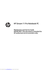 HP Stream 11 Pro Maintenance And Service Manual