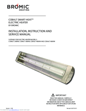 Bromic Heating COBALT SMART-HEAT 6000W Installation, Instruction And  Service Manual
