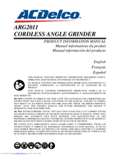 ACDelco ARG2011 Product Information Manual