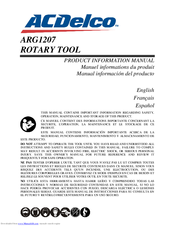 ACDelco ARG1207 Product Information Manual