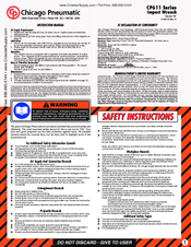 Chicago Pneumatic CP611 Series Instruction Manual