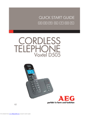 Aeg Voxtel D505 Quick Start Manual