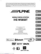 Alpine IVE-W585BT Quick Reference Manual