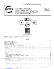 Payne PG9MAA Installation Manual