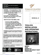 Town & Country Fireplaces TC54.CE3 Installation And Operating Instructions Manual