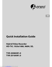 Eneo TVR-2008AM1.0 Quick Installation Manual