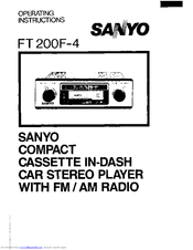 Sanyo FT 200 F-4 Operating Instructions Manual