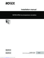 Rotex RBLQ07CAV3 Installation Manual