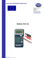 PCE Instruments PCE-123 Instruction Manual