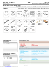 Toyota PT398-02100 Installation Manual