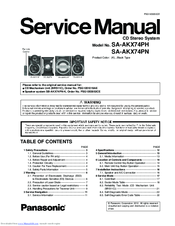 Panasonic SA-AKX74PH Service Manual