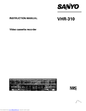 Sanyo VHR-310 Instruction Manual