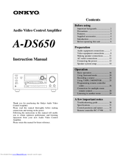 Onkyo A-DS650 Instruction Manual