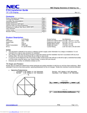 NEC P703 Installation Manual