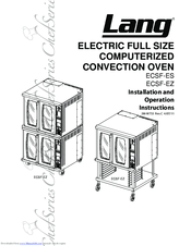 Lang ECSF-ES Installation And Operation Instructions Manual