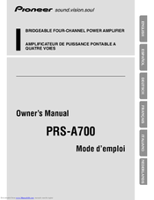 Pioneer PRS-A700 Owner's Manual