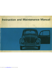 Volkswagen Bug 1967 Instruction And Maintenance Manual