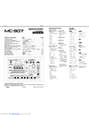 Roland Groovebox MC-307 Service Notes