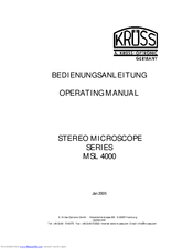 kruss MSL 4000 SERIES Operating Manual
