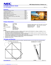 NEC X754HB Installation Manual