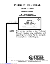 KEPCO EFX 150-T Instruction Manual