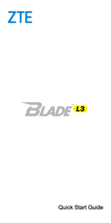 Zte Blade L3 Quick Start Manual