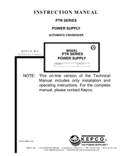 KEPCO PTR Series Instruction Manual